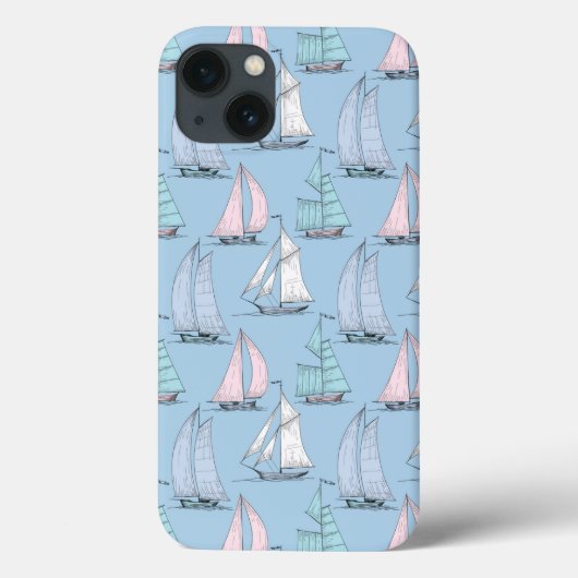 Niedliches Segelboot Muster 1 Case-Mate iPhone Hülle (Rückseite)