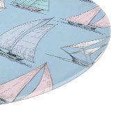 Niedliches Segelboot Muster 1 Schneidebrett (Ecke)