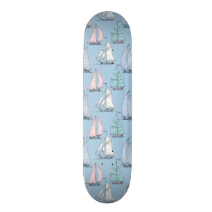 Niedliches Segelboot-Muster 1 Skateboard