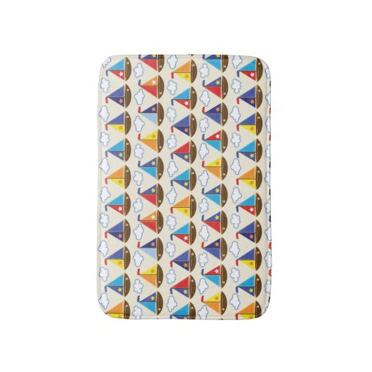 Niedliches Segelboot Muster 2 Badematte (Vorderseite Vertikal)