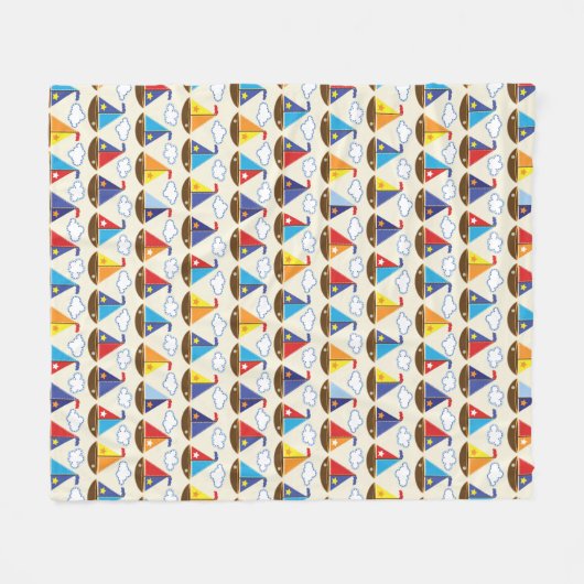 Niedliches Segelboot Muster 2 Fleecedecke (Vorderseite (Horizontal))