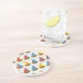 Niedliches Segelboot-Muster 2 Sandstein Untersetzer (Seite)