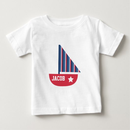 Niedliches Segelboot Nautic für Baby Boys Baby T-shirt (Vorderseite)