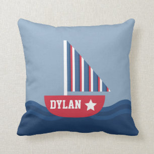 Niedliches Segelboot nautisch für Kinderraum Kissen