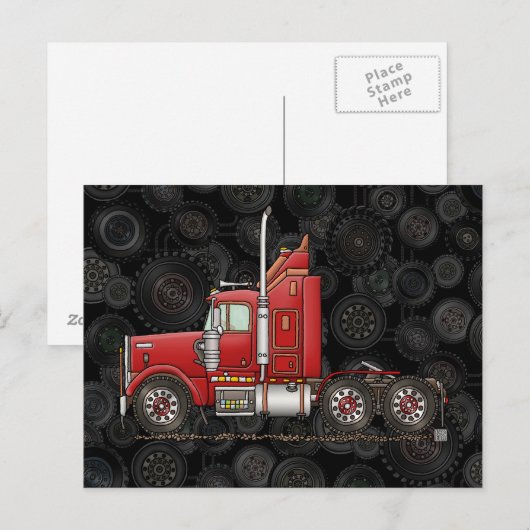 Niedliches Semi-Cab Postkarte (Vorne/Hinten)