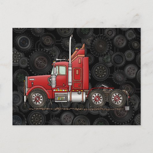 Niedliches Semi-Cab Postkarte (Vorderseite)