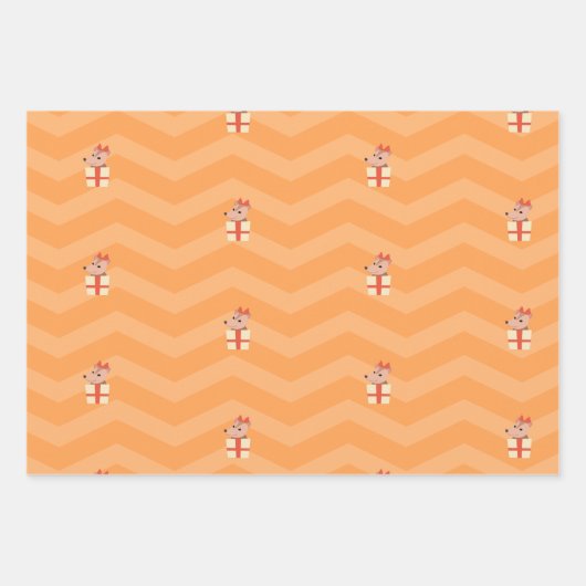 Niedliches Set 3 Blatt Opossum Possum Wrapping Pap (Vorderseite)