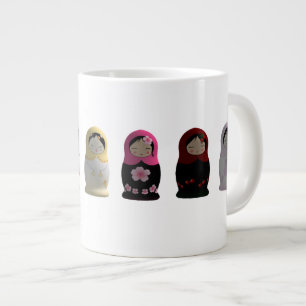 Niedliches Set der Dorffrauen Matryoshka Nesting D Jumbo-Tasse