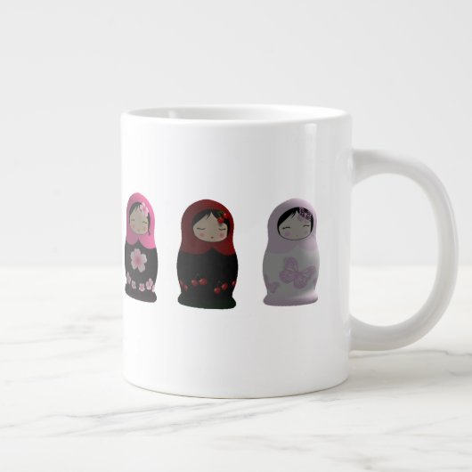 Niedliches Set der Dorffrauen Matryoshka Nesting D Jumbo-Tasse (Rechts)