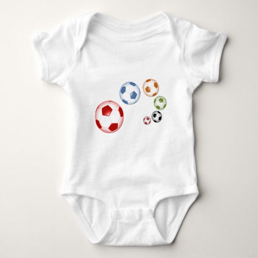 Niedliches Set der Fußballbälle Baby Strampler (Vorderseite)