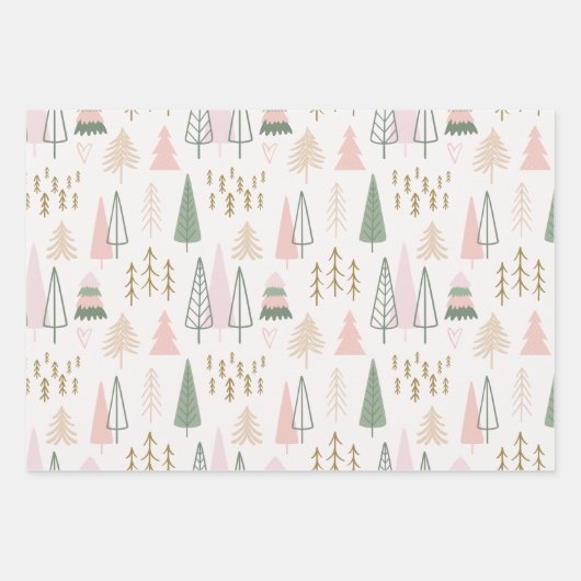 Niedliches Set der modernen Weihnachtsfeier Geschenkpapier Set (Vorderseite)