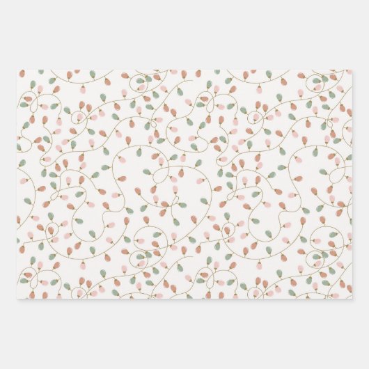 Niedliches Set Pink und Sage Grün Weihnachten Geschenkpapier Set (Vorderseite 2)