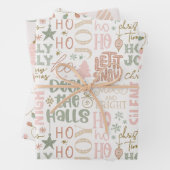 Niedliches Set Pink und Sage Grün Weihnachten Geschenkpapier Set (Beispiel)