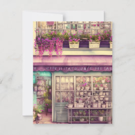Niedliches Shabby Chic Coffee Shop Grafik Dankeskarte