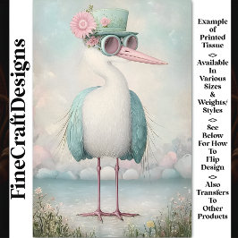 Niedliches Shabby Chic CottageCore Bird BS9 Decoup Seidenpapier