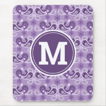 Niedliches Shabby Chic Lila und weiß Paisley Monog