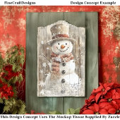 Niedliches Shabby Chic Snowmen Beige AL8 Decoupage Seidenpapier