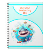 Niedliches Shark Summer Vacacation Name Journal Notizblock (Vorderseite)
