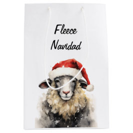 Niedliches Sheep Watercolor Weihnachtsgeschenktasc Mittlere Geschenktüte