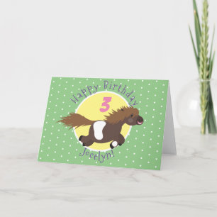 Niedliches Shetland Pony Cartoon Illustration Gebu Karte