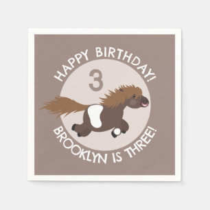 Niedliches Shetland Pony personalisiert Cartoon Ge Serviette