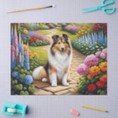Niedliches Shetland Sheepdog Animal Decoupage Seidenpapier (Basteln)