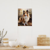 Niedliches Shetland Sheepdog Hund Art Print Poster (Küche)