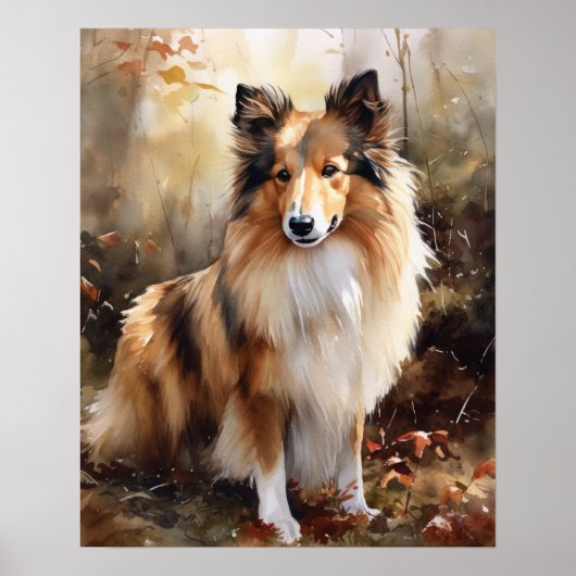 Niedliches Shetland Sheepdog Hund Art Print Poster (Vorne)