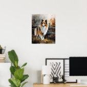 Niedliches Shetland Sheepdog Hund Art Print Poster (Heimbüro)