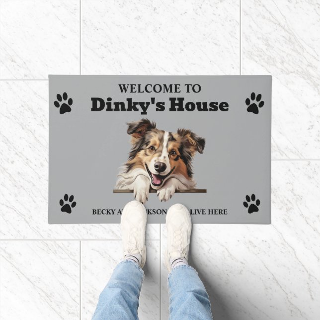 Niedliches Shetland Sheepdog Hund Foto Fußmatte (Indoor)