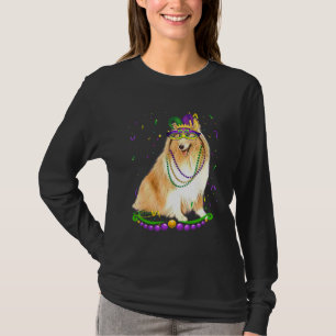 Niedliches Shetland Tragen Karnevalsmaske Mardi Gr T-Shirt