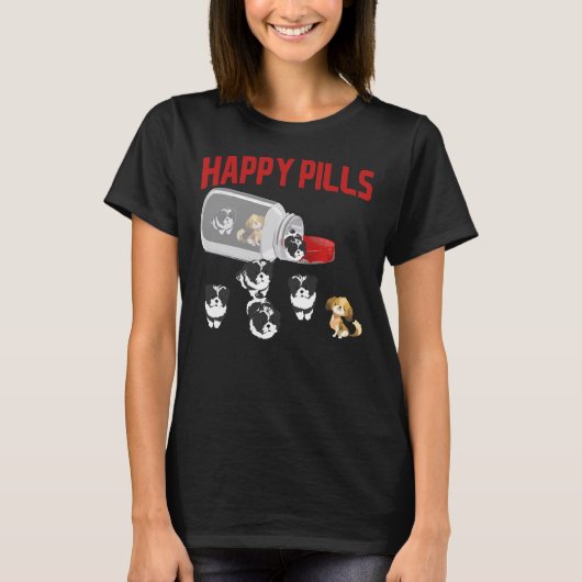 Niedliches Shih Tzu Happy Pills Welpenhalter-Produ T-Shirt (Vorderseite)