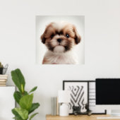 Niedliches Shih Tzu Puppy Dog Portrait Poster (2) (Heimbüro)