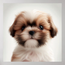 Niedliches Shih Tzu Puppy Dog Portrait Poster (2)