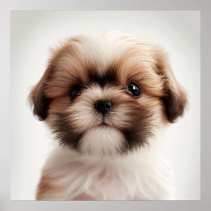 Niedliches Shih Tzu Puppy Dog Portrait Poster (2)