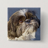 Niedliches Shih-Tzu-Welpe-Button Button (Vorderseite)