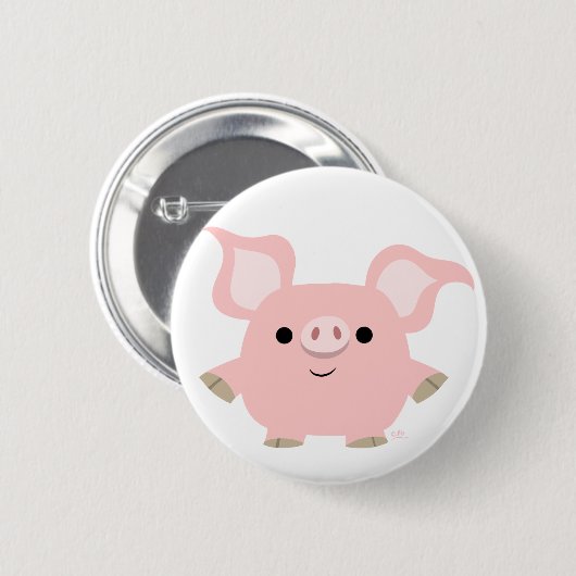 Niedliches Shorty-Cartoon-Pig-Button-Abzeichen Button (Vorne & Hinten)