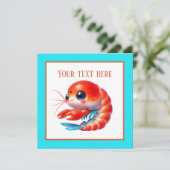 Niedliches Shrimp-Party Einladung (Stehend Vorderseite)