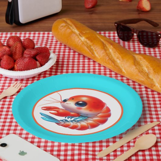 Niedliches Shrimp-Party Pappteller (Picknick)