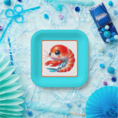 Niedliches Shrimp-Party Pappteller (Party)