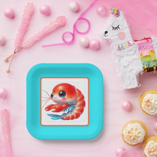 Niedliches Shrimp-Party Pappteller (Party)