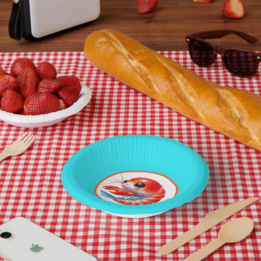 Niedliches Shrimp-Party Pappteller (Picknick)
