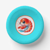 Niedliches Shrimp-Party Pappteller (Vorderseite)