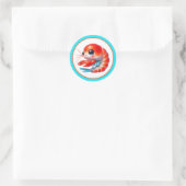 Niedliches Shrimp-Party Runder Aufkleber (Tasche)