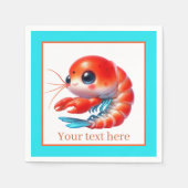 Niedliches Shrimp-Party Serviette (Vorderseite)