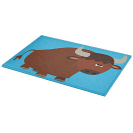 Niedliches Shy Cartoon Bull Cutting Board Schneidebrett