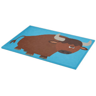 Niedliches Shy Cartoon Bull Cutting Board Schneidebrett
