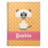 Niedliches Siamese Cat Spiral Notebook Journal Notizblock (Vorderseite)