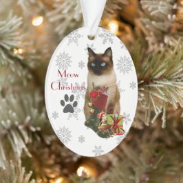 Niedliches siamesische Katze Weihnachtsschmuck Ornament