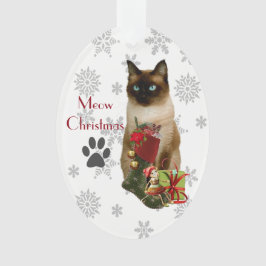 Niedliches siamesische Katze Weihnachtsschmuck Ornament